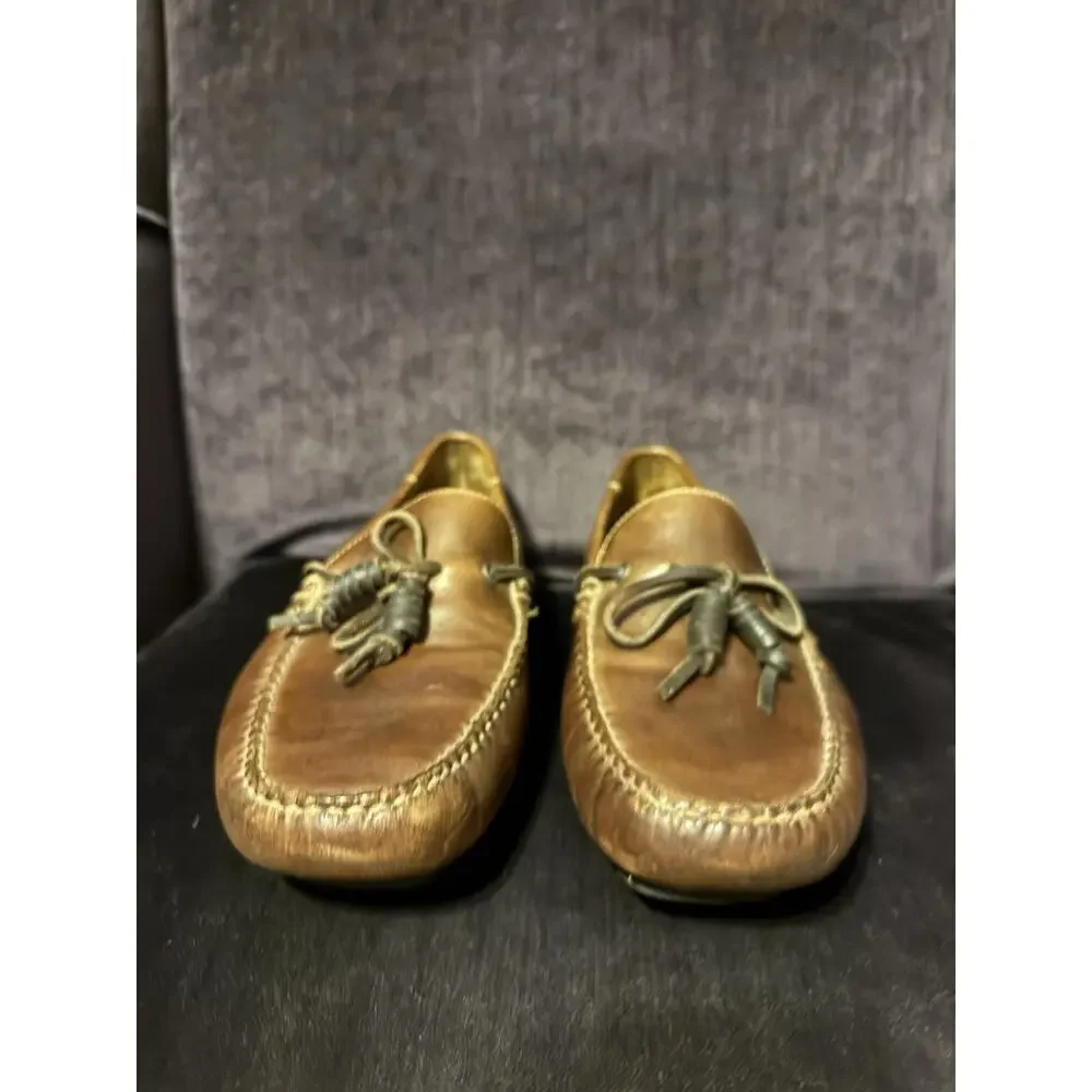 Bass Blakeman Men’s Brown Leather Loafers Size 9M Vibram Sole Made In Brazil
